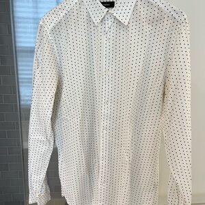 Theory Men's White Polka Dot dress Shirt